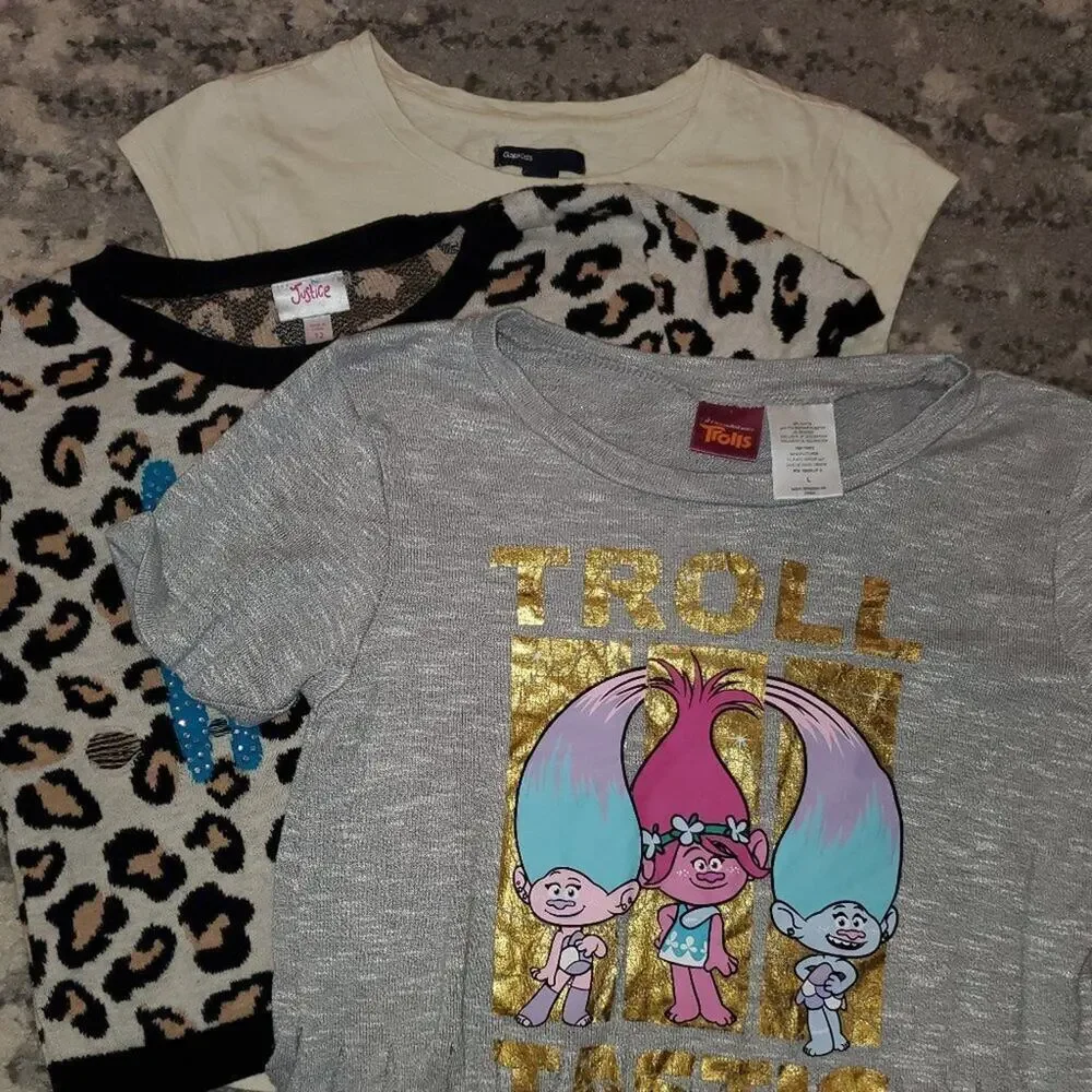 Girls Set of 4 || Large Short sleeved Tops EUC